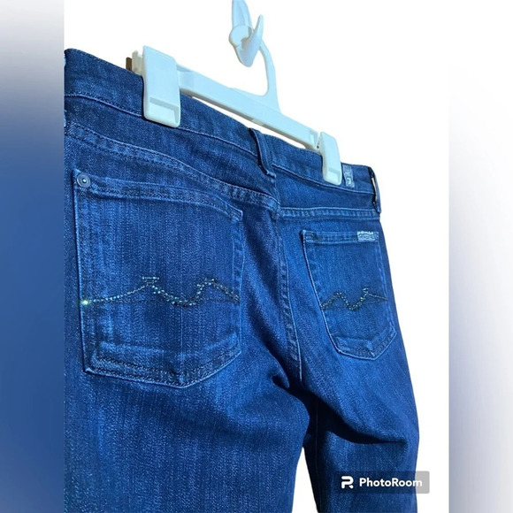 7 For All Mankind Bootcut Bling Pockets Jeans Size 28 - Picture 4 of 8